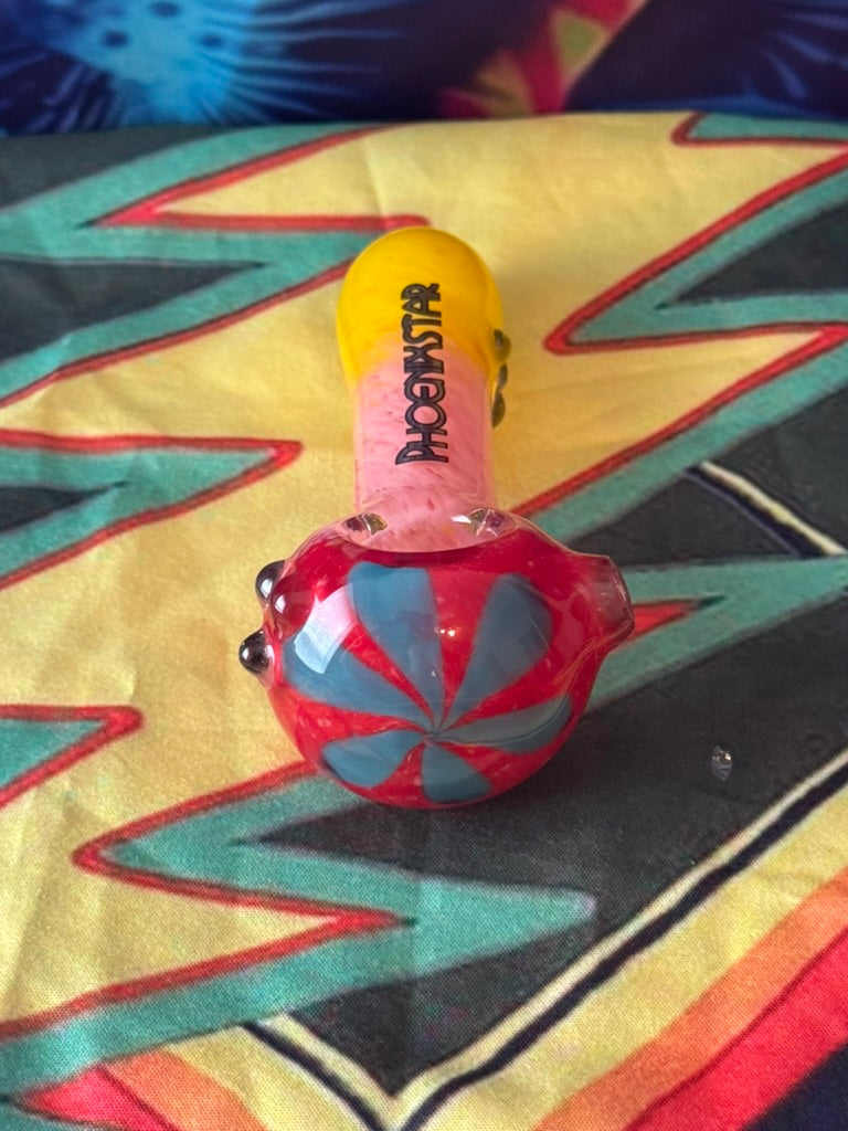 Pipe Glass- Phoenix Star - Fire Gradient Glass Hand Pipe