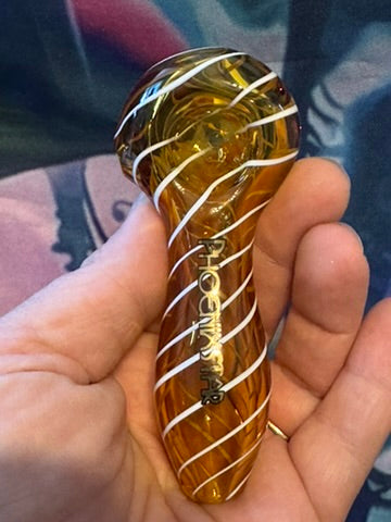Pipe Glass - Phoenix Star Spiral-Wrapped Hand Pipe