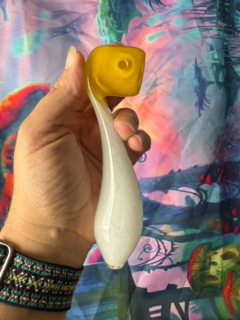 Pipe Glass Sherlock - Phoenix Star Glass Pipe – Cream Body with Vibrant Color Bowl