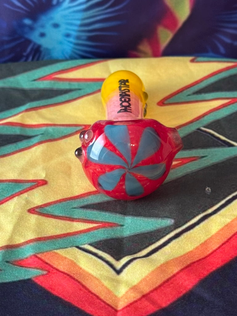 Pipe Glass- Phoenix Star - Fire Gradient Glass Hand Pipe