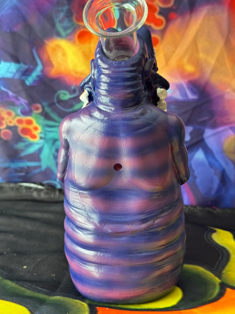 Bong -Creepy Creature Monster Gobbler Teeth Water Pipe – Unique Purple Monster Glass Bong