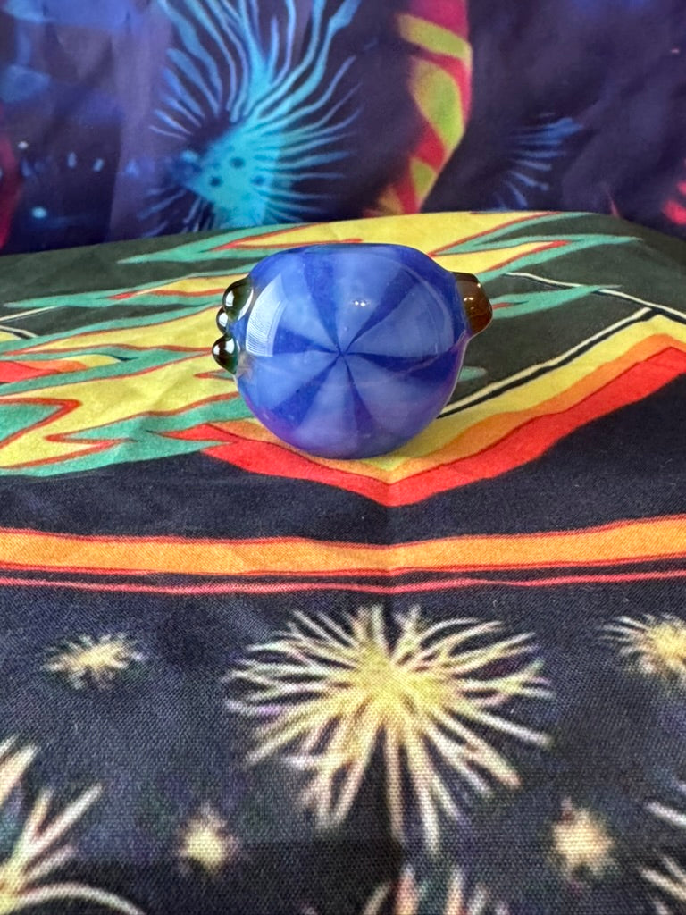 Pipe Glass- Phoenix Star Blue Gradient Hand Pipe - Flower Design