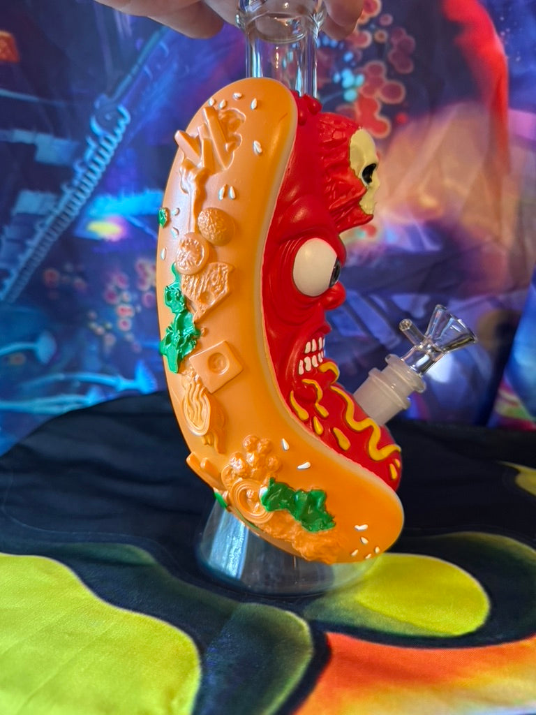 Bong - 10-Inch Demonic Hot Dog Water Pipe – 14mm Hybrid Resin Coated