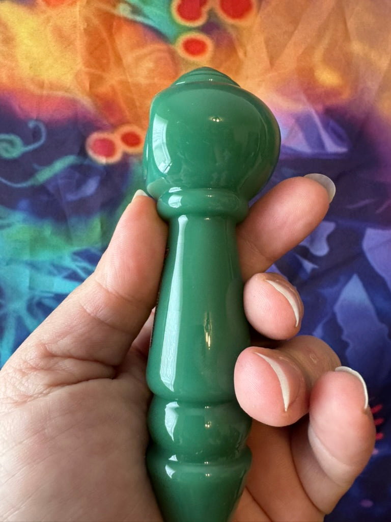 Phoenix Star Green Glass Hand Pipe - Premium Spoon Pipe