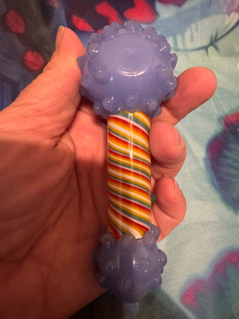 Pipe Glass - Phoenix Glass Spiral Rainbow Cloud Bowl Pipe