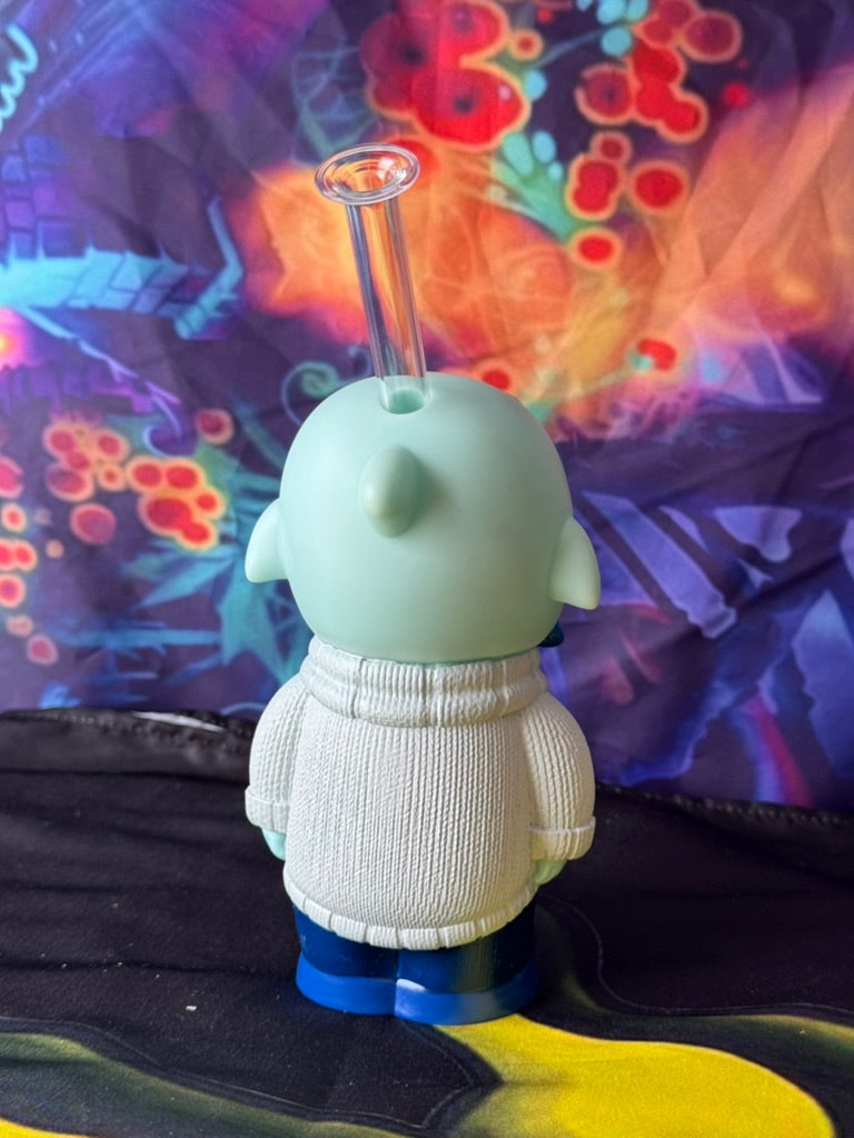 Silicone Bong -Blue Eyed Sad Girl Character Design Water Pipe with 14mm Joint