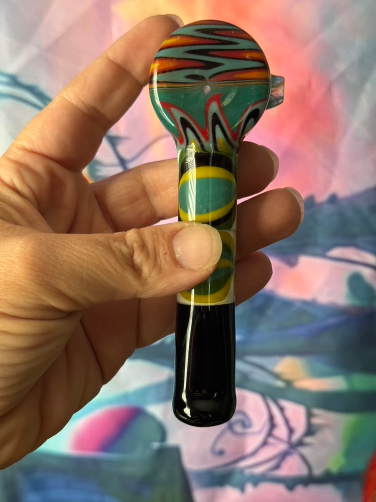 Glass Hammer Pipe- Phoenix Star– Psychedelic Rainbow Swirl Design