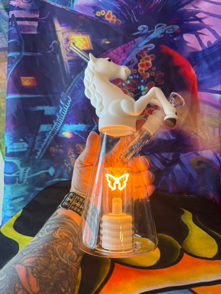 Bong - Light-Up Unicorn Water Pipe – 14mm LED Illuminated