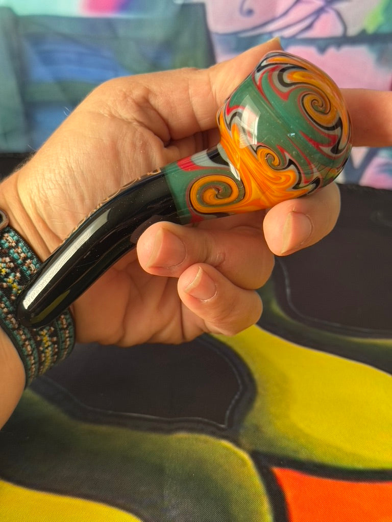 Glass Pipe -Phoenix Star Glass Pipe – Tribal Flame Design Sherlock