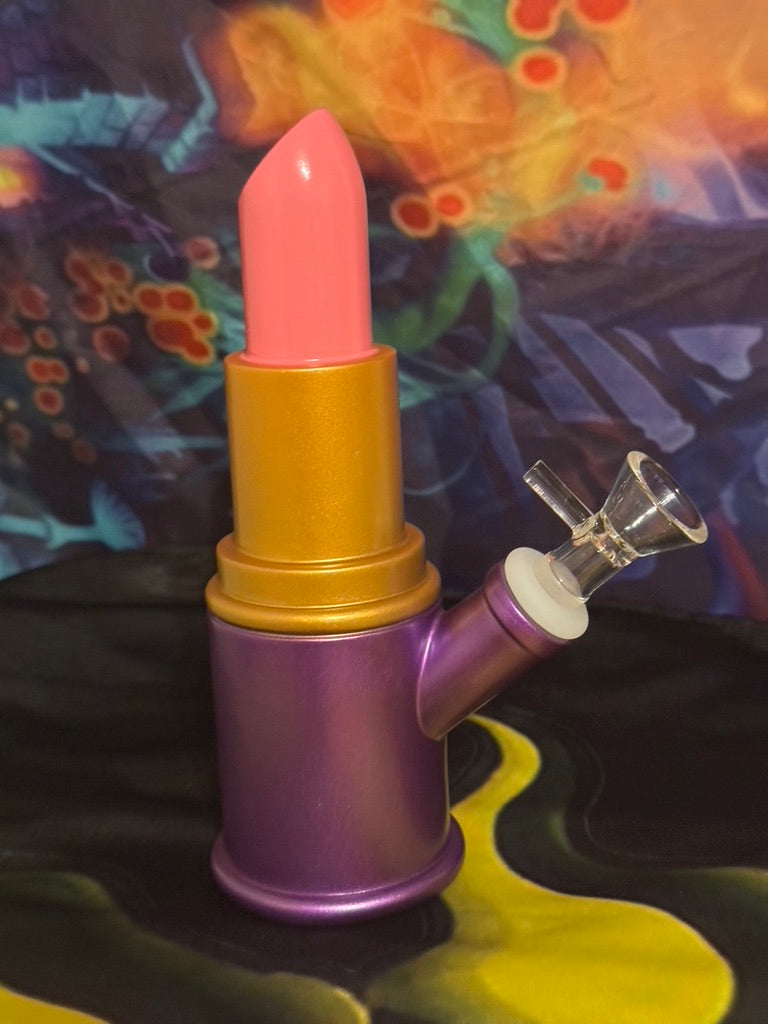 Silicone Bong -7-Inch Silicone Lipstick Water Pipe – 14mm Stealth Design