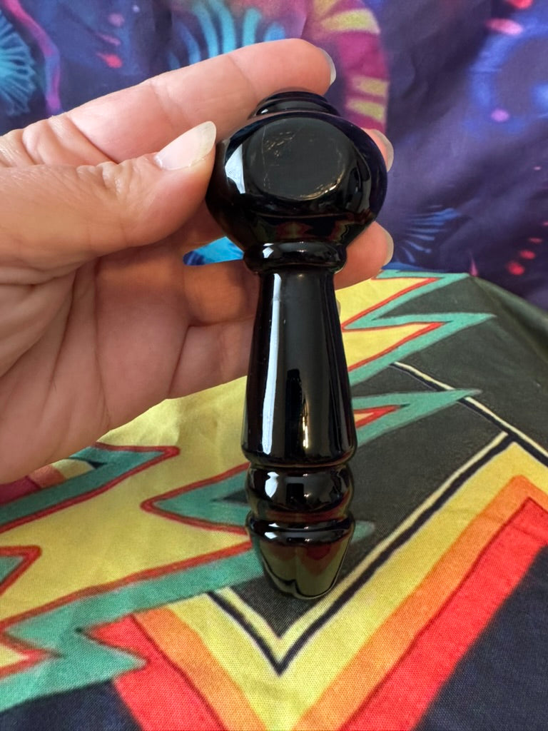 Phoenix Star Black Glass Hand Pipe - Premium Spoon Pipe