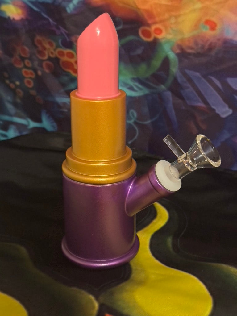 Silicone Bong -7-Inch Silicone Lipstick Water Pipe – 14mm Stealth Design