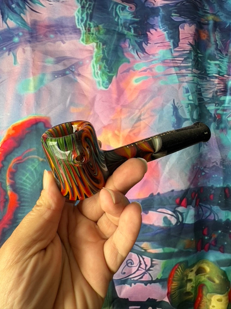 Glass Hammer Pipe- Phoenix Star – Wood Grain Swirl Design