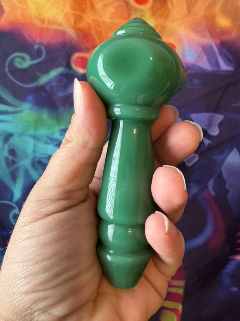 Phoenix Star Green Glass Hand Pipe - Premium Spoon Pipe