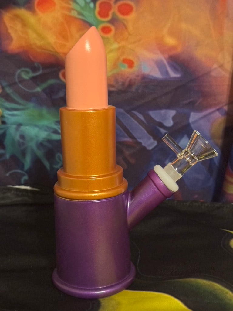 Silicone Bong -7-Inch Silicone Lipstick Water Pipe – 14mm Stealth Design