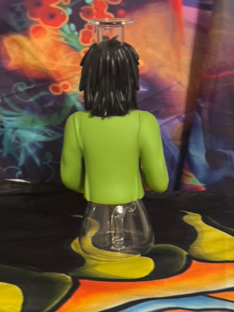 Bong – Bob Marley Style Resin Character Pipe with Glass Bowl & Downstem