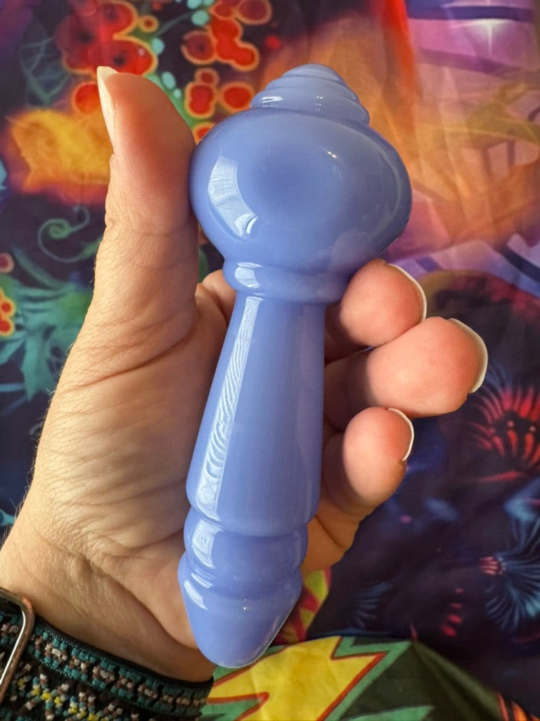 Phoenix Star Blue Glass Hand Pipe - Durable Spoon Pipe