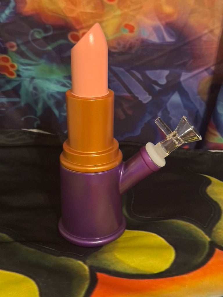 Silicone Bong -7-Inch Silicone Lipstick Water Pipe – 14mm Stealth Design