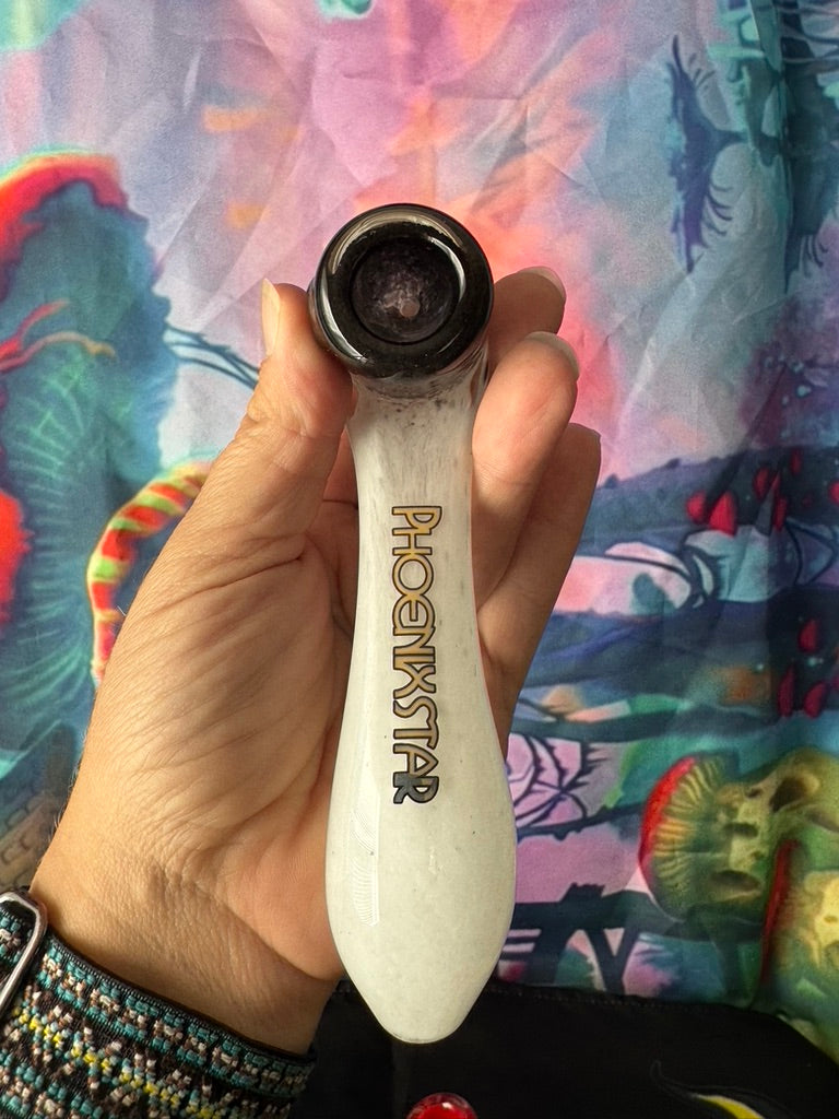 Pipe Glass Sherlock - Phoenix Star Glass Pipe – Cream Body with Vibrant Color Bowl