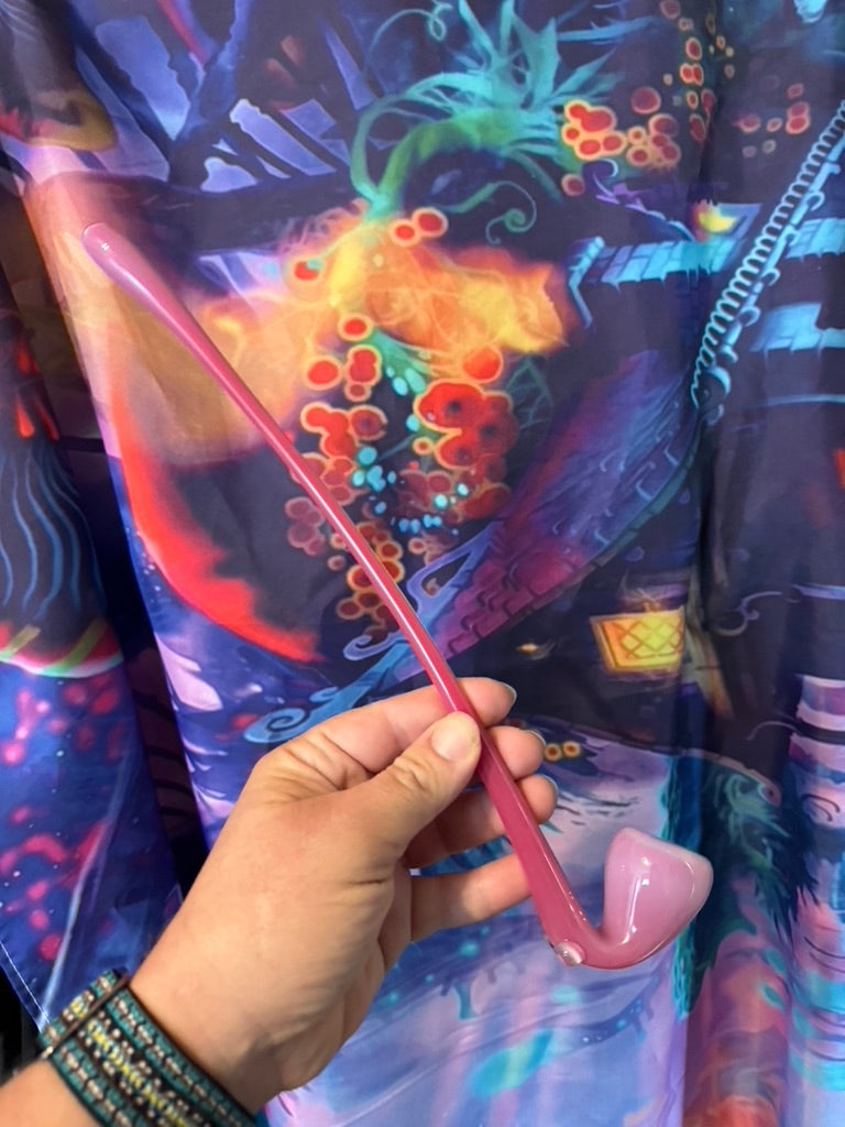 Glass Gandalf Pipe Sherlock Glass Smoking Pipe - Colorful Swirl Design Wizard Pipe