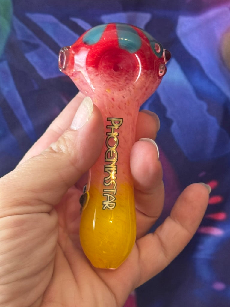 Pipe Glass- Phoenix Star - Fire Gradient Glass Hand Pipe