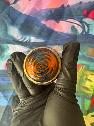 Glass Pipe- Phoenix Star Glass Pipe – Black & Gold Decorative Design-Carved Glass Freedom Design