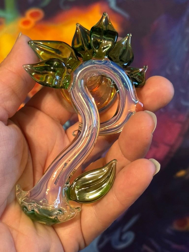 Pipe Glass Sunflower Art Glass Hand Pipe - Collectible Floral Design