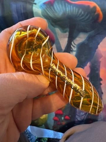 Pipe Glass - Phoenix Star Spiral-Wrapped Hand Pipe