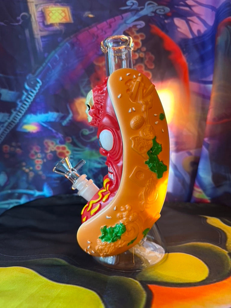 Bong - 10-Inch Demonic Hot Dog Water Pipe – 14mm Hybrid Resin Coated
