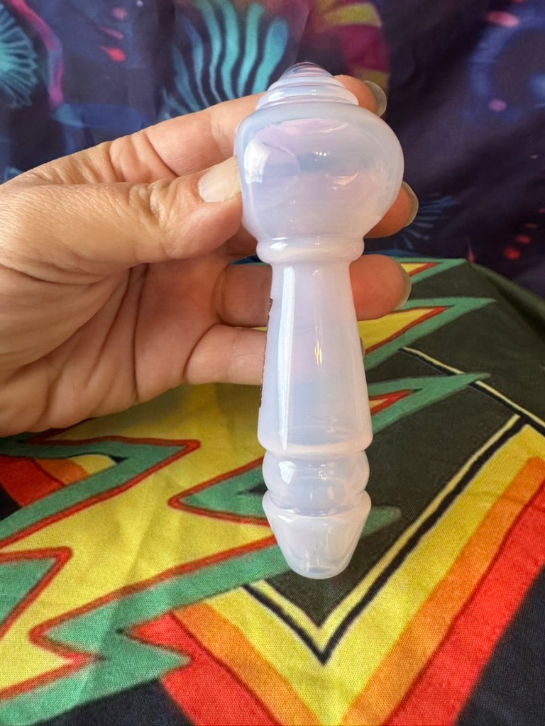 Pipe Glass- Phoenix Star Translucent Pink Glass Hand Pipe - 5" Thick Glass