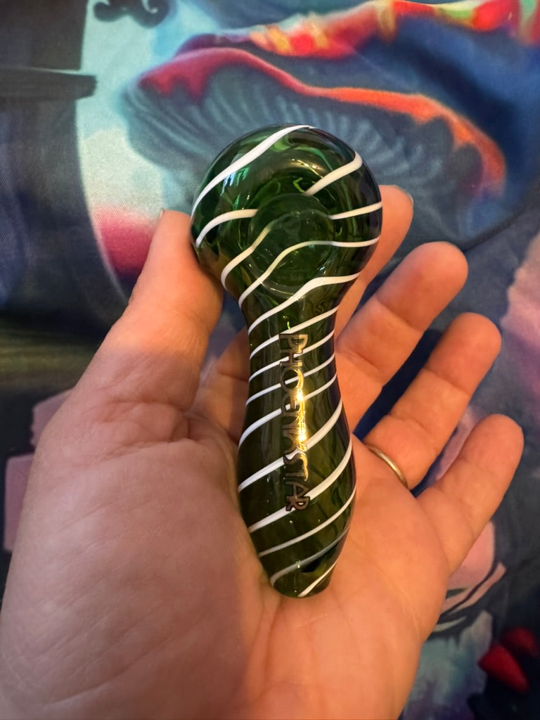 Pipe Glass - Phoenix Star Spiral-Wrapped Hand Pipe