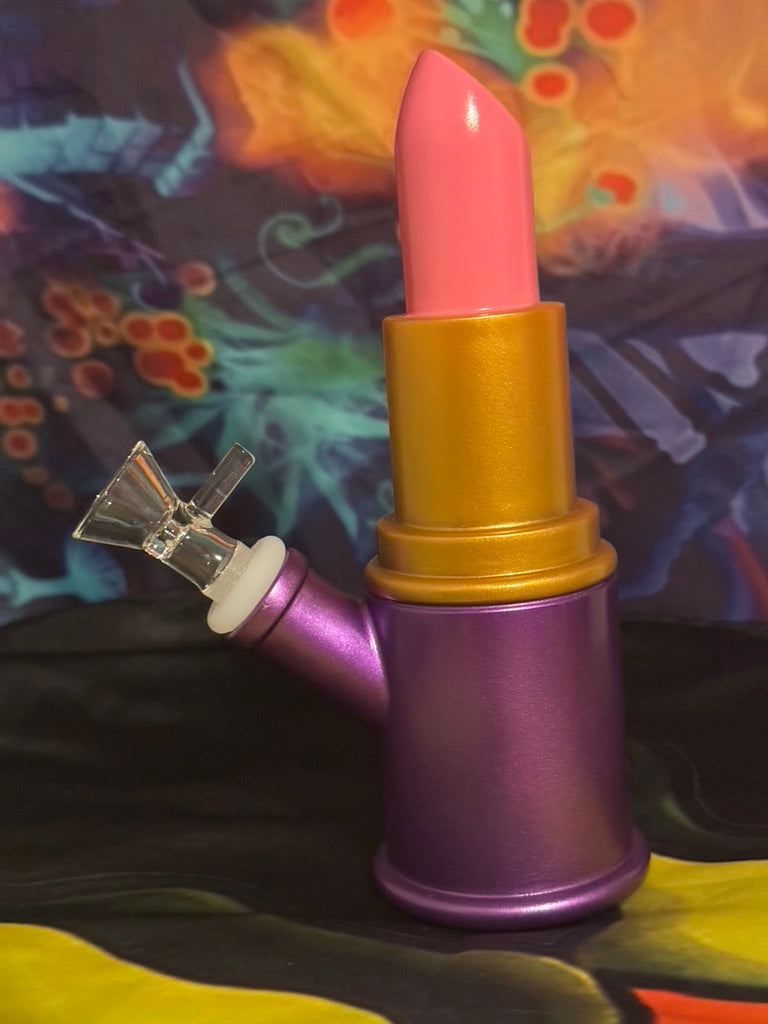 Silicone Bong -7-Inch Silicone Lipstick Water Pipe – 14mm Stealth Design
