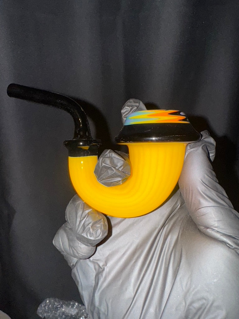 Glass Sherlock Pipe –Phoenix Star- Curved Glass Smoking Bowl, Thick Glass Tobacco Pipe