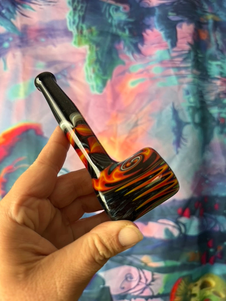 Glass Hammer Pipe- Phoenix Star – Wood Grain Swirl Design