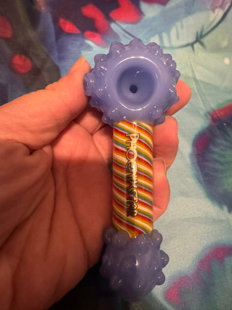 Pipe Glass - Phoenix Glass Spiral Rainbow Cloud Bowl Pipe