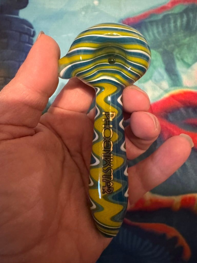 Glass Pipe - Phoenix Hand Pipe - Twisted Swirl Collection
