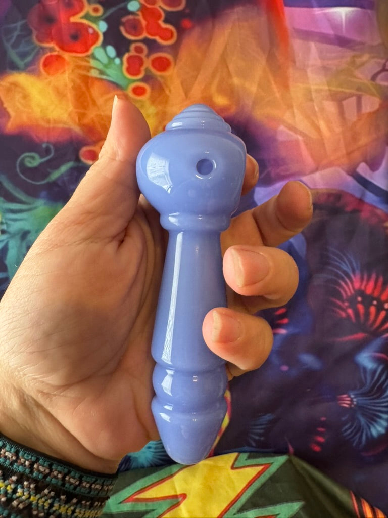 Phoenix Star Blue Glass Hand Pipe - Durable Spoon Pipe