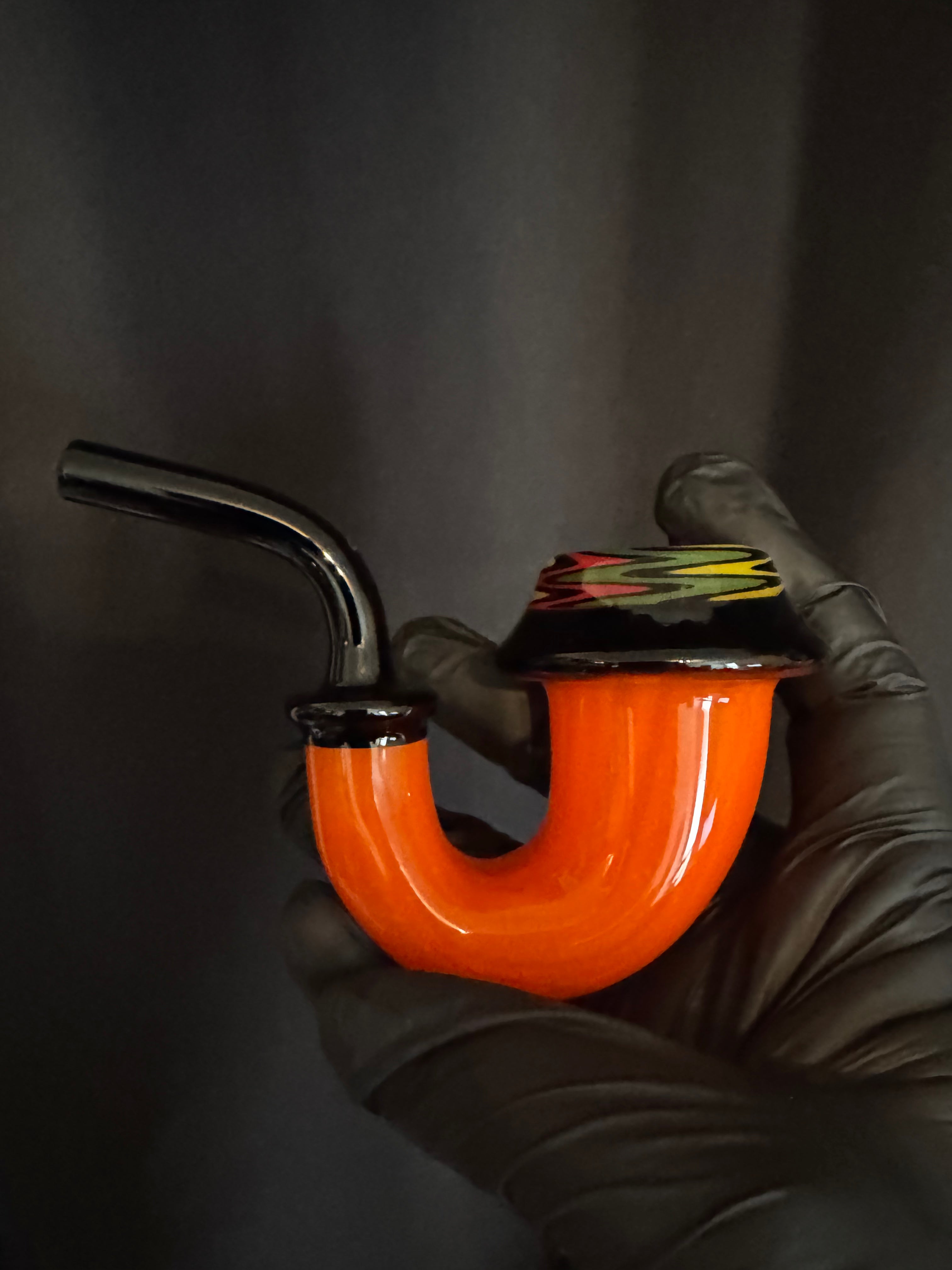 Glass Sherlock Pipe – Curved Glass Smoking Bowl, Thick Glass Tobacco Pipe