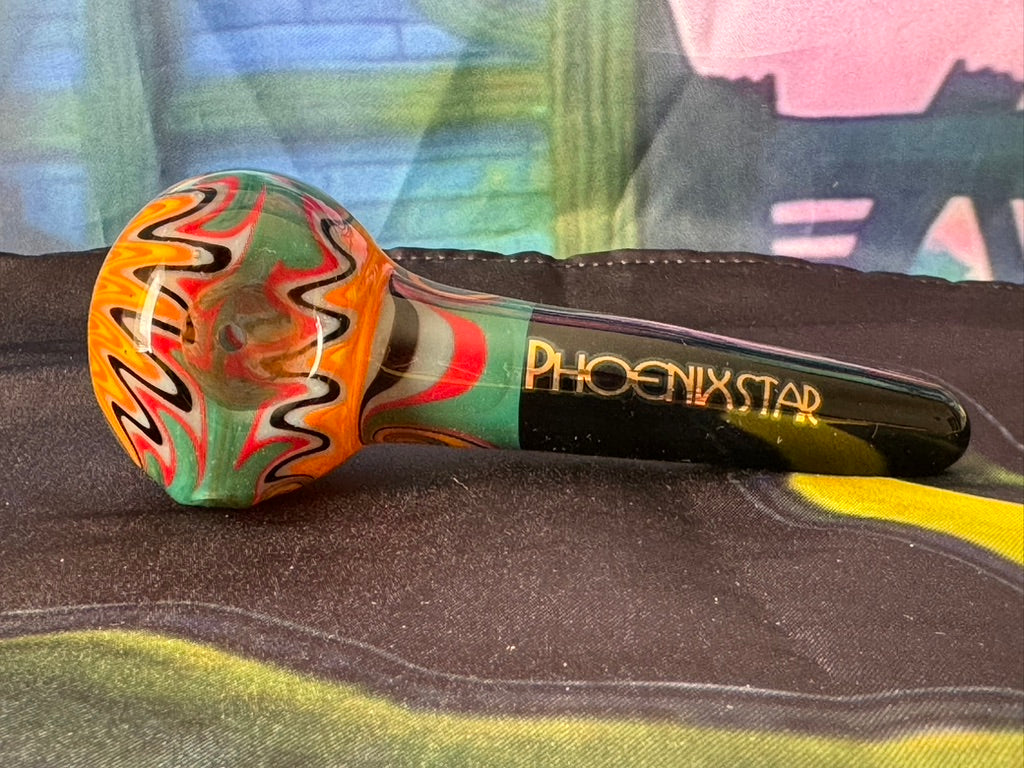 Glass Pipe -Phoenix Star Glass Pipe – Tribal Flame Design Sherlock