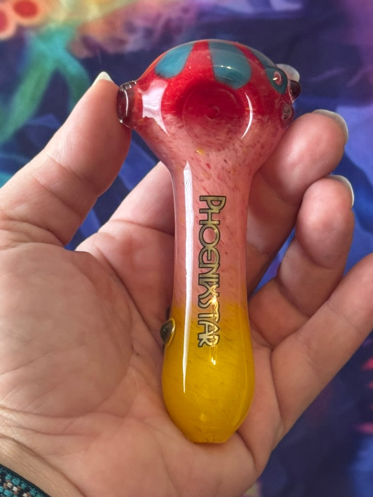 Pipe Glass- Phoenix Star - Fire Gradient Glass Hand Pipe