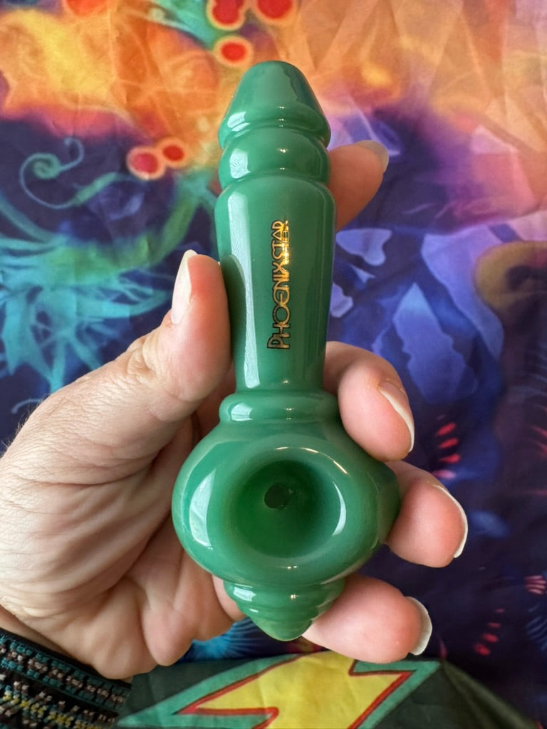Phoenix Star Green Glass Hand Pipe - Premium Spoon Pipe