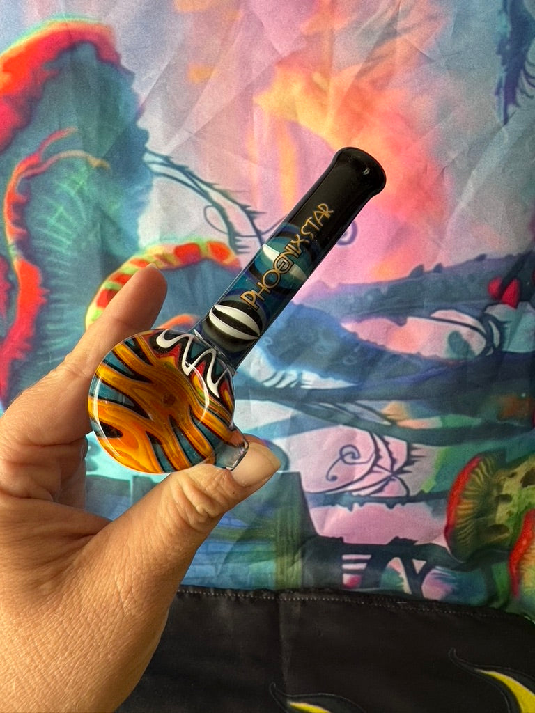Glass Pipe- Phoenix Star Glass Hammer Pipe – Layered Swirl Artistry