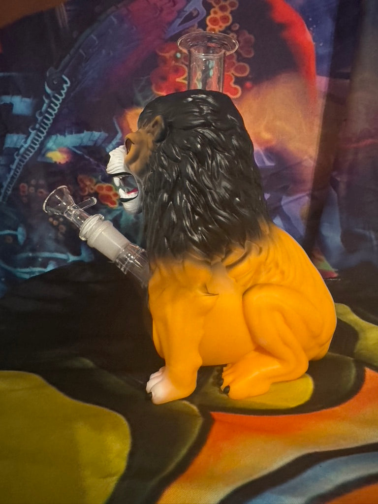 Bong -Angry Lion Water Pipe – 14mm Glass & PVC Design