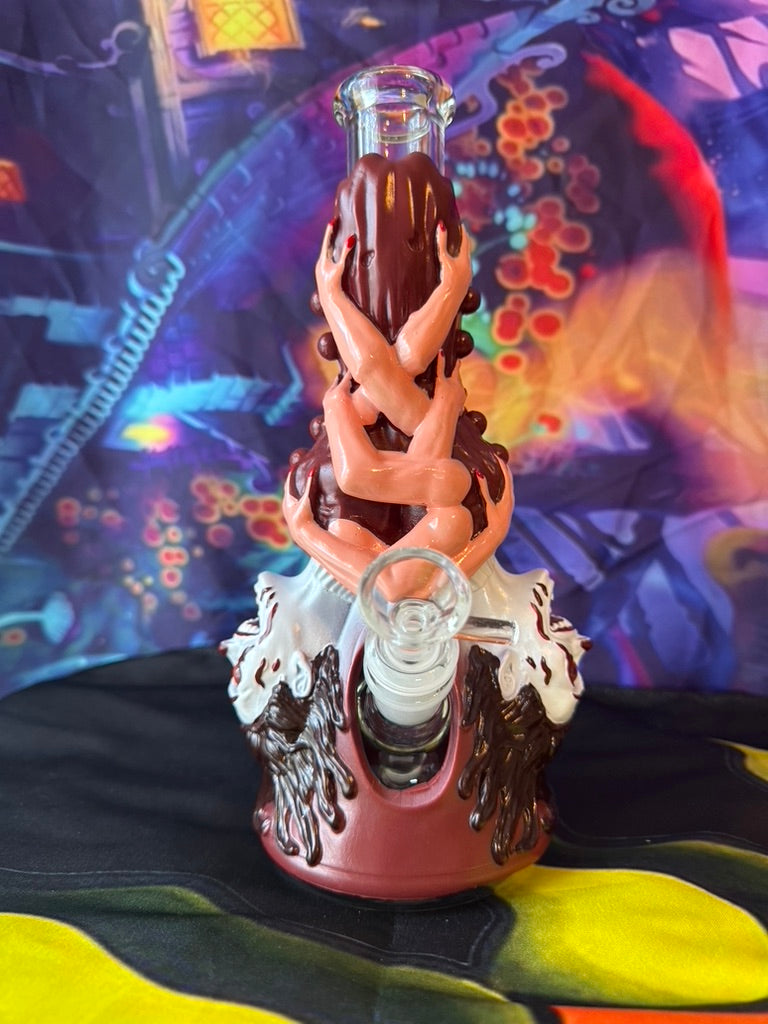 Bong -Gnarly Creature Water Pipe – Unique Purple Monster Glass Bong