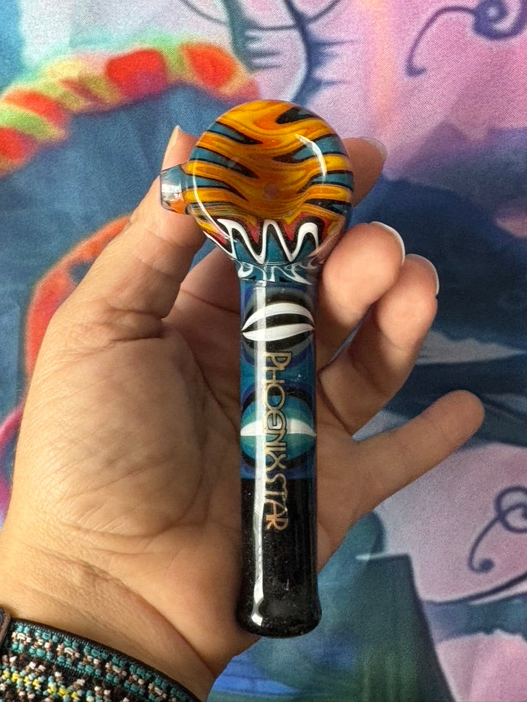 Glass Pipe- Phoenix Star Glass Hammer Pipe – Layered Swirl Artistry
