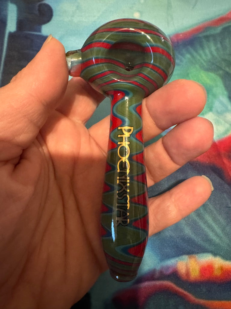 Glass Pipe - Phoenix Hand Pipe - Twisted Swirl Collection