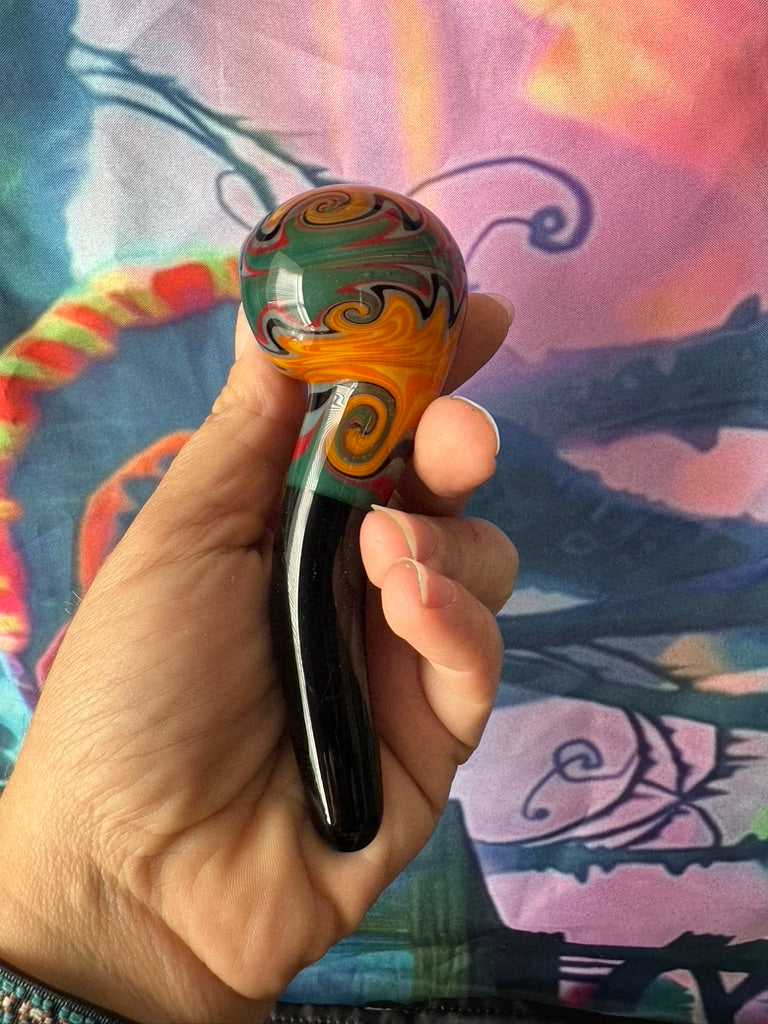 Glass Pipe -Phoenix Star Glass Pipe – Tribal Flame Design Sherlock