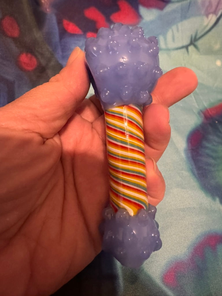 Pipe Glass - Phoenix Glass Spiral Rainbow Cloud Bowl Pipe