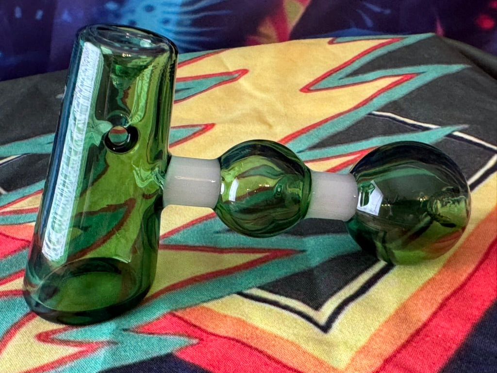 Pipe Glass- Phoenix Star Emerald Orb Glass Hand Pipe