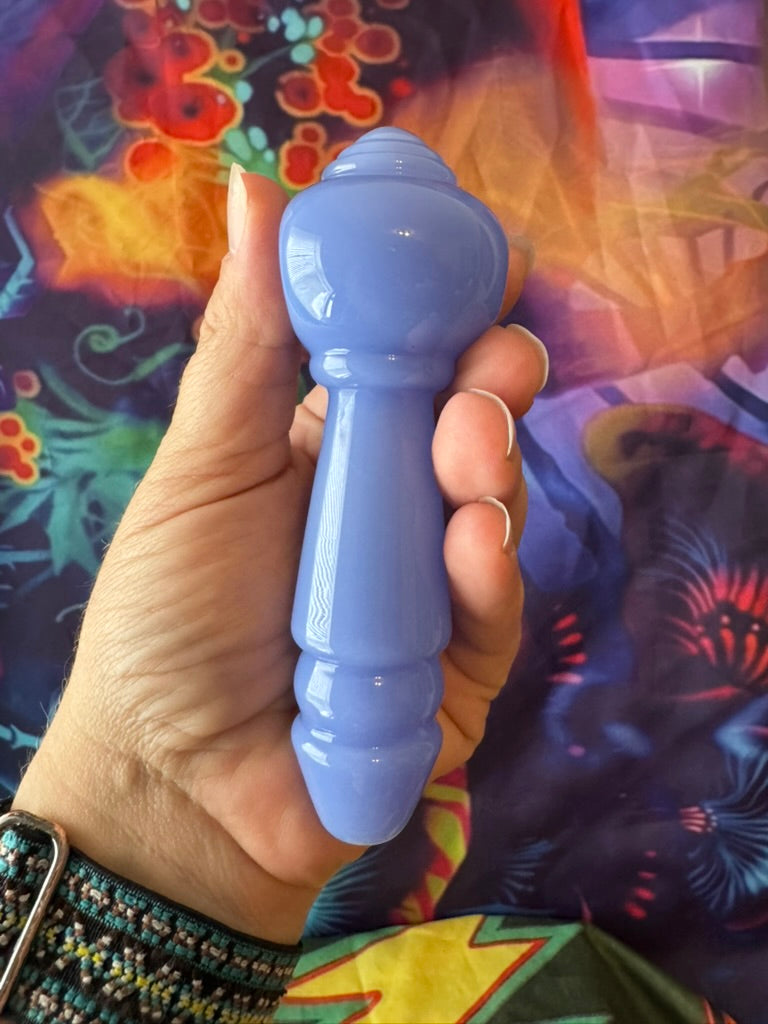 Phoenix Star Blue Glass Hand Pipe - Durable Spoon Pipe